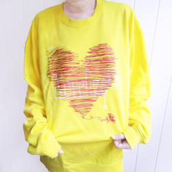 おとなのトレーナー　*LOVE-Tee*　＊XL・ カナリア＊ 2枚目の画像