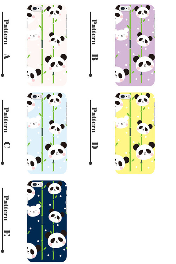 スマホケース 全機種対応 クリアプリントケース パンダ イラスト(cw-1026～1030) 2枚目の画像