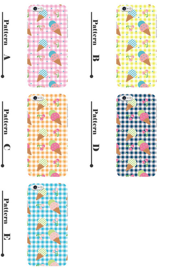 スマホケース 全機種対応 クリアプリントケース アイス イラスト(cw-1136～1140) 2枚目の画像