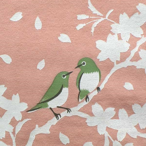 和柄立体 白地 可愛いピンク桜舞う