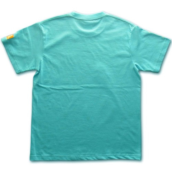【金魚と睡蓮　ミント】3D立体プリントの金魚がかわいいアクセントになっています★　和柄　Ｔシャツ　【Tシャツ工房三宝堂】 2枚目の画像