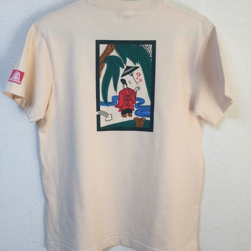 雨やどり】花札Tシャツ（柳に小野道風）蛙は何処に…☆シルクスクリーン