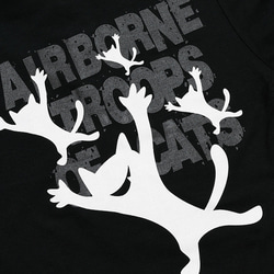 SCOPYネコポロシャツ「AIRBORNE TROOPS」  ブラック 3枚目の画像