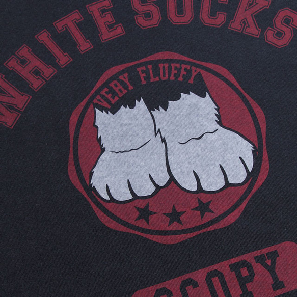 SCOPYネコTシャツ「WHITE SOCKS」ネイビー 2枚目の画像