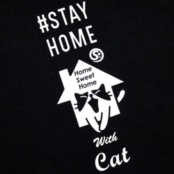 SCOPYネコTシャツ「STAYHOME」  ブラック 2枚目の画像