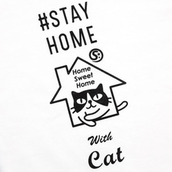 SCOPYネコTシャツ「STAYHOME」  ホワイト 2枚目の画像