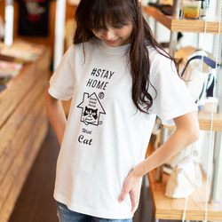 SCOPYネコTシャツ「STAYHOME」  ホワイト 4枚目の画像