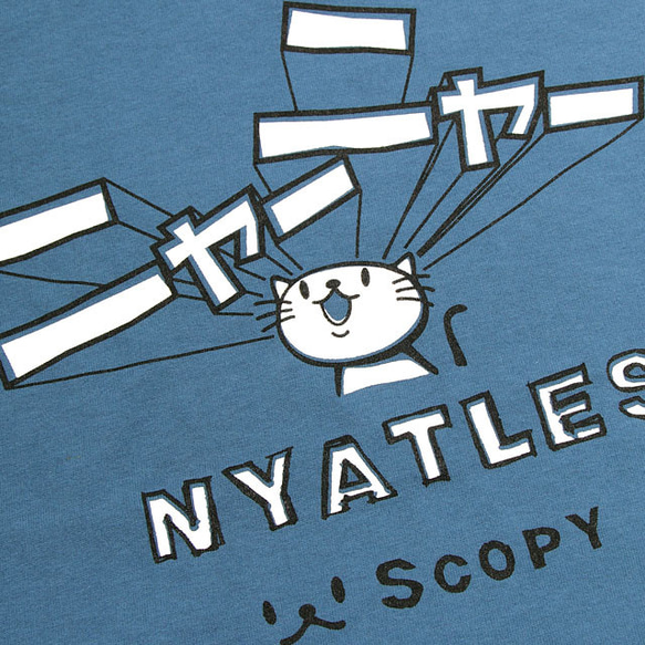 SCOPYネコTシャツ「NYATLES」スレート 2枚目の画像