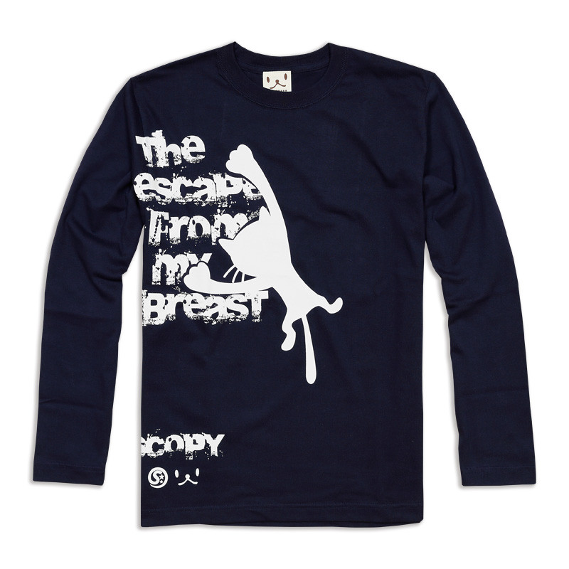 SCOPYネコ　ロンT「escape」  ネイビー