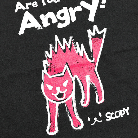 SCOPYネコ　ロンT「Are you angry?」  スミ 2枚目の画像