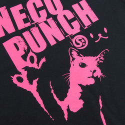 SCOPYネコTシャツ「NECO PUNCH」ネイビー 2枚目の画像