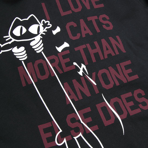 SCOPYパーカー「LOVE CAT」 ブラック 3枚目の画像