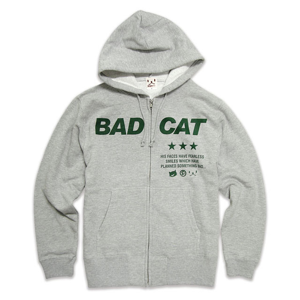 SCOPYパーカー「BAD CAT」 グレー 1枚目の画像