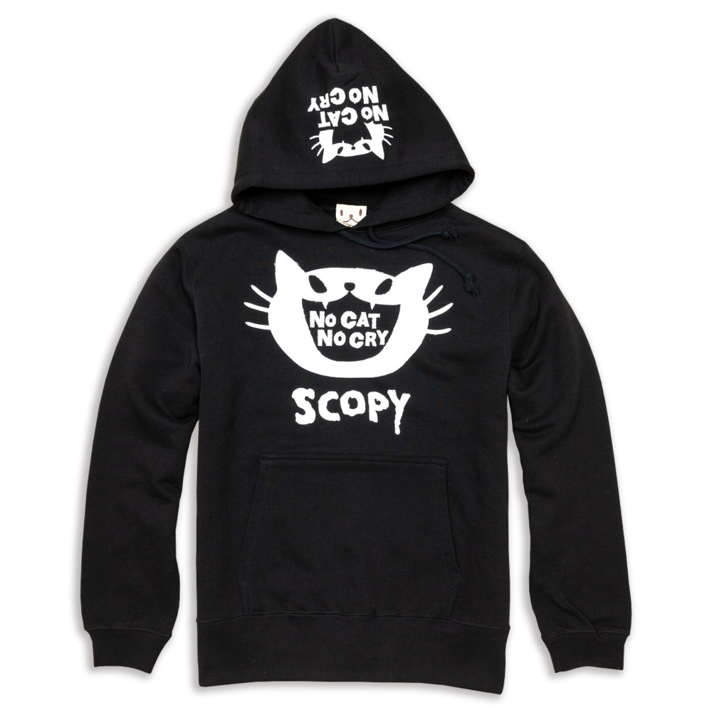 SCOPYパーカー「NO CAT NO CRY」 ブラック