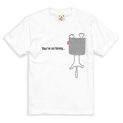 SCOPYネコTシャツ「funny cat」ホワイト 1枚目の画像