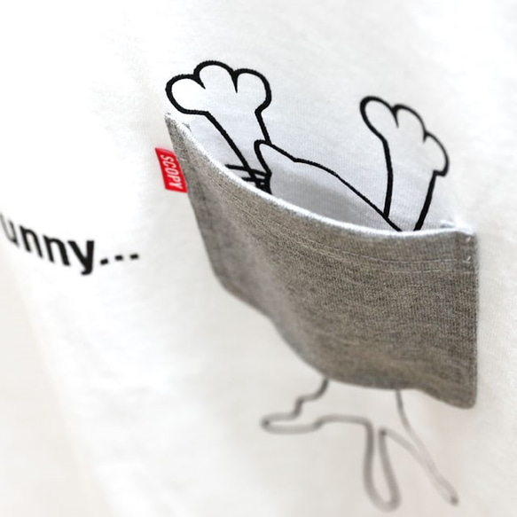 SCOPYネコTシャツ「funny cat」ホワイト 2枚目の画像