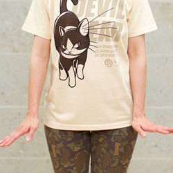 SCOPYネコTシャツ「DEVIL EAR」 ナチュラル 3枚目の画像