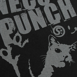 SCOPYネコTシャツ「NECO PUNCH」ブラック 3枚目の画像