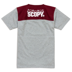 【販売終了】SCOPYネコTシャツ「3CATS」グレー×ボルドー 2枚目の画像