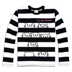 【販売終了】SCOPYネコTシャツ「Cat's Apartment」ブラック×ホワイト 2枚目の画像