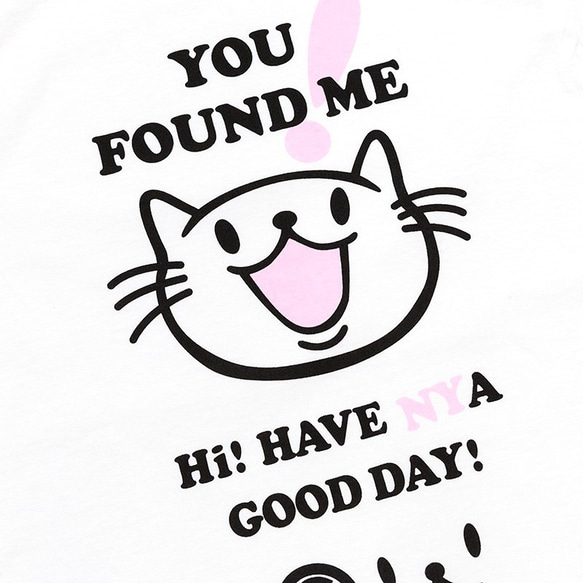 SCOPYネコTシャツ「FOUND ME」 ホワイト 2枚目の画像