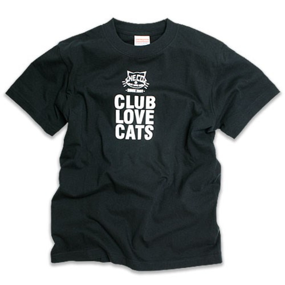 SCOPYネコTシャツ「 猫好部」  ブラック 2枚目の画像