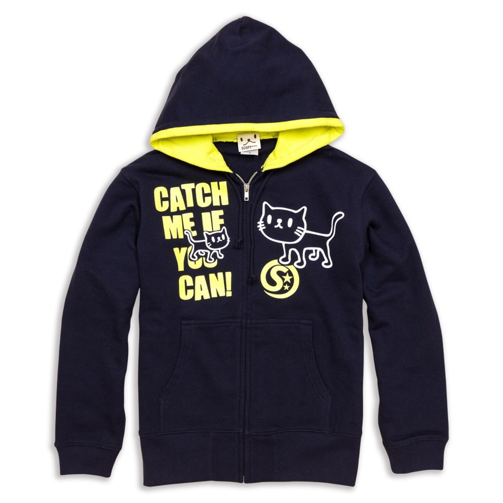 SCOPYパーカー「 CATCH ME 」  ネイビー×イエロー