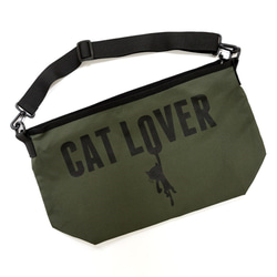 【販売終了】SCOPYネコ　バッグ 「CAT LOVER」  オリーブ 1枚目の画像