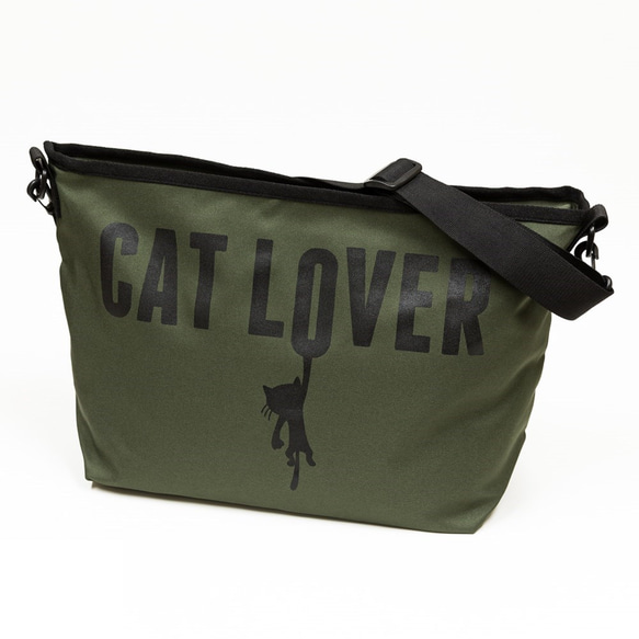 【販売終了】SCOPYネコ　バッグ 「CAT LOVER」  オリーブ 2枚目の画像
