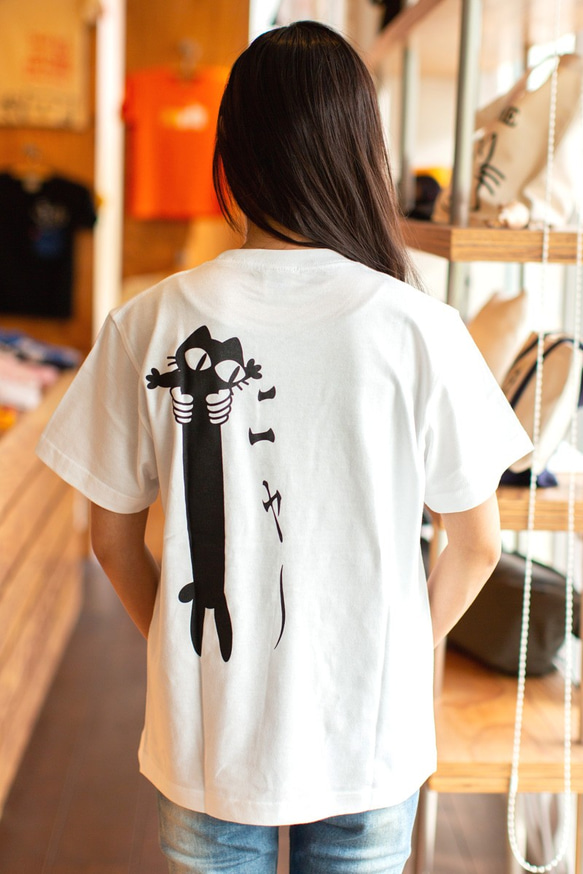 SCOPYネコTシャツ「LOVE CAT」ホワイト 6枚目の画像