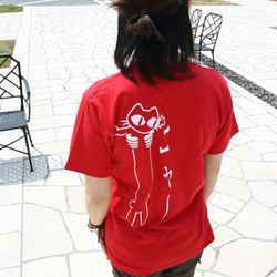 SCOPYネコTシャツ「LOVE CAT」レッド 4枚目の画像