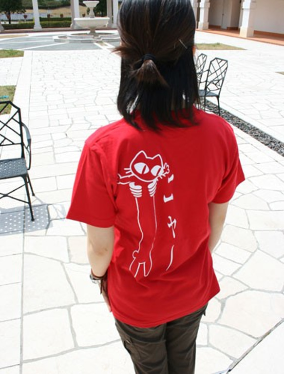 SCOPYネコTシャツ「LOVE CAT」レッド 4枚目の画像