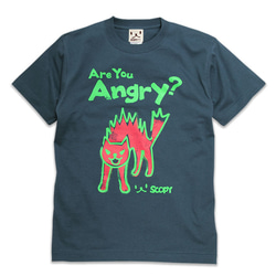 【販売終了】SCOPYネコTシャツ「Are you angry?」デニム 1枚目の画像