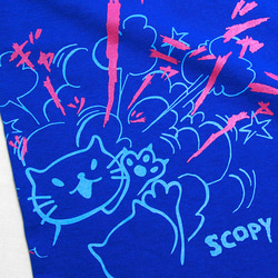 SCOPYネコTシャツ「CAT'S SCREAM」Rブルー 3枚目の画像