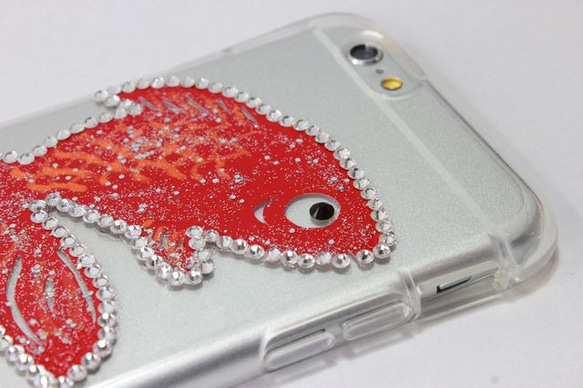 iPhoneケース 6S用 スワロデコレーション 金魚 (MR005) 5枚目の画像