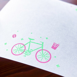サイクリングのレターセット+コーヒーの封かんはんこ 6枚目の画像