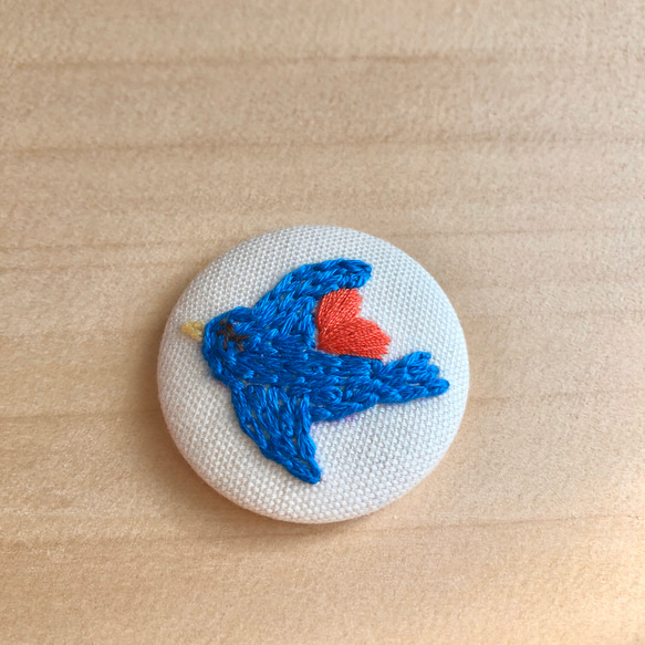 青色鳥刺繍クッション 大きめ 刺繍クッションカバー 青い鳥