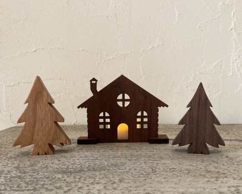 エルツ　木製山小屋の飾り（電飾付き） エルツ 木製山小屋の飾り（電飾付き） エルツ 木製山小屋の飾り（電飾