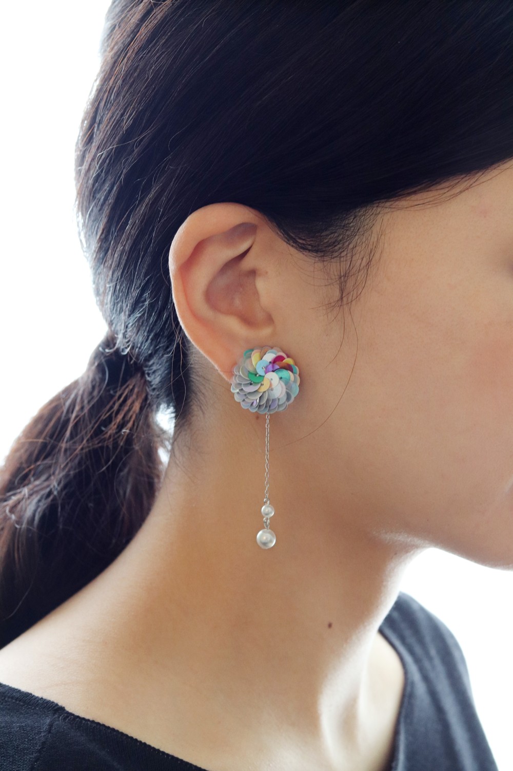 スパンコールピアス＜art プチ>GR