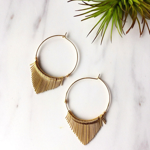 fringe hoops(gold) 2枚目の画像