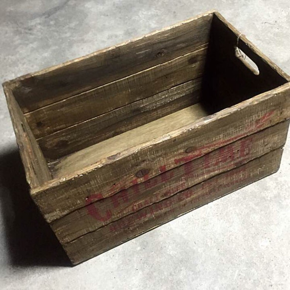 【送料無料】ダークブラウン 木箱 ウッドボックス アンティーク風 ビンテージ 本箱 おもちゃ箱 棚 アウトドア 4枚目の画像