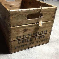 【送料無料】ブラウン 木箱 ウッドボックス アンティーク風 ビンテージ 本箱 おもちゃ箱 棚 アウトドア 4枚目の画像