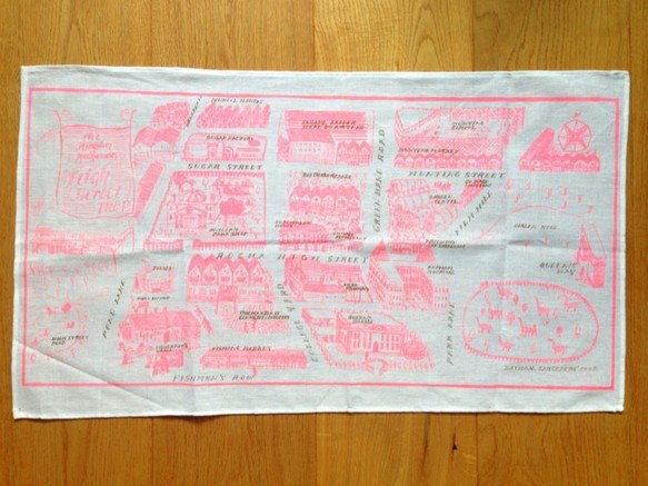 ロチャ王国　ストリートマップ ティータオル＜ピンク＞ 3枚目の画像