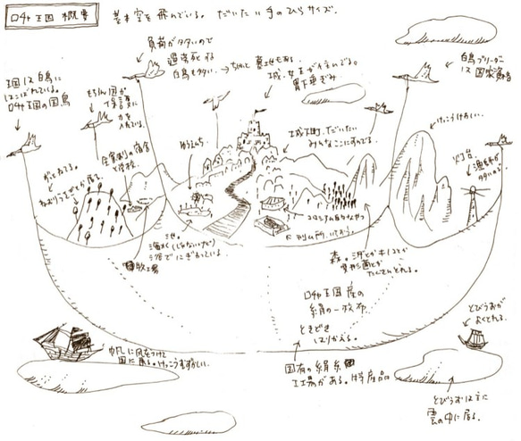 漁師の船とトビウオ雲ブローチ ４個セット 5枚目の画像