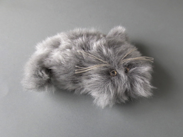 客製化&gt;&gt; PEPOSO：毛茸茸的動物「貓」貓/淺灰色 第4張的照片