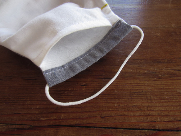 M碼：有機棉青年布+W紗布口罩/過濾袋，帶鼻夾 第3張的照片