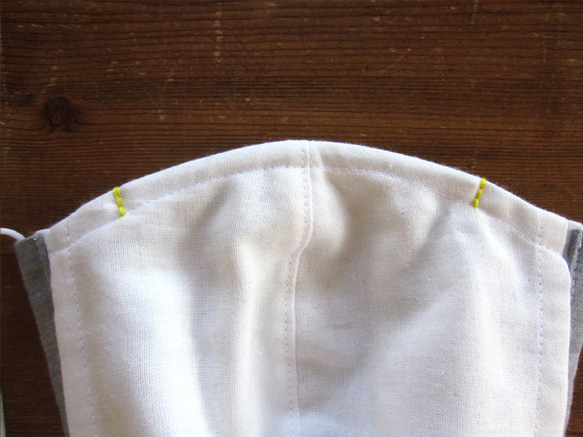 M碼：有機棉青年布+W紗布口罩/過濾袋，帶鼻夾 第4張的照片