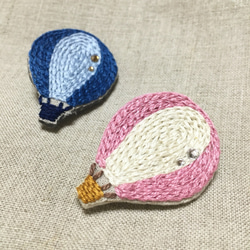 気球の刺繍ブローチ 3枚目の画像