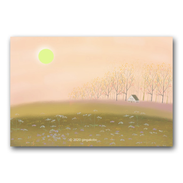 「たちいでてひそとして秋日」　ほっこり癒しのイラストポストカード3枚組　No.1182 1枚目の画像