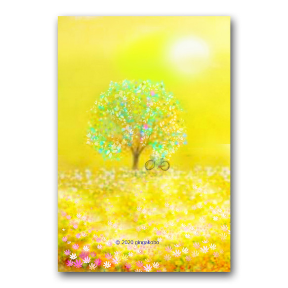 「天気だけが明日を見てる秋の日」　ほっこり癒しのイラストポストカード3枚組　No.1192 1枚目の画像